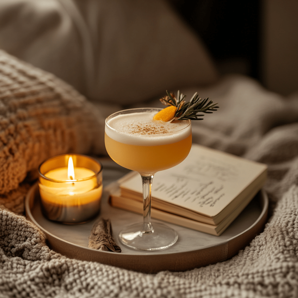 Cozy Cortisol Cocktail Presentation Cortisol cocktail served in a cozy setting