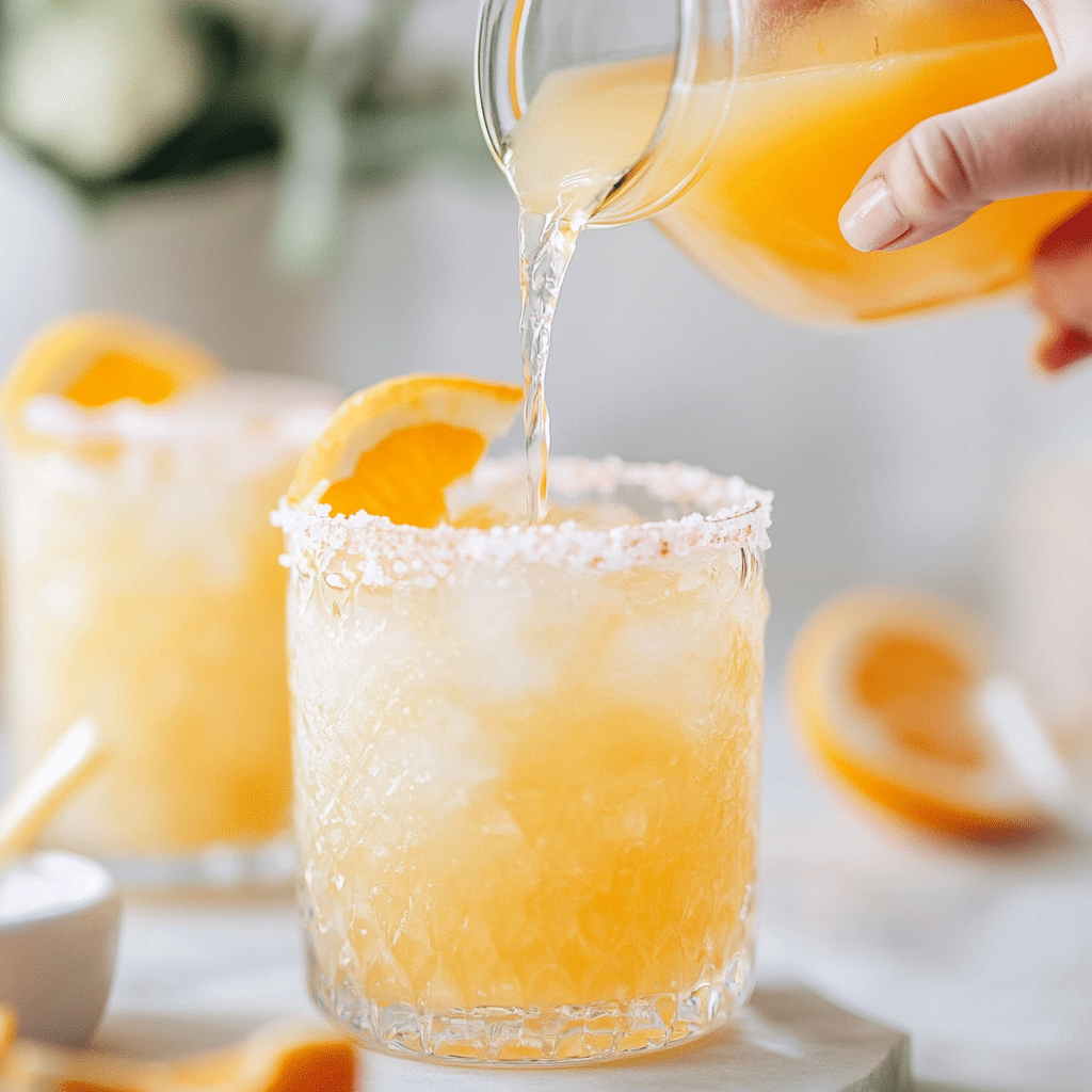Add Vitamin C to Cortisol Ashwagandha Mix Pouring orange juice into cortisol cocktail