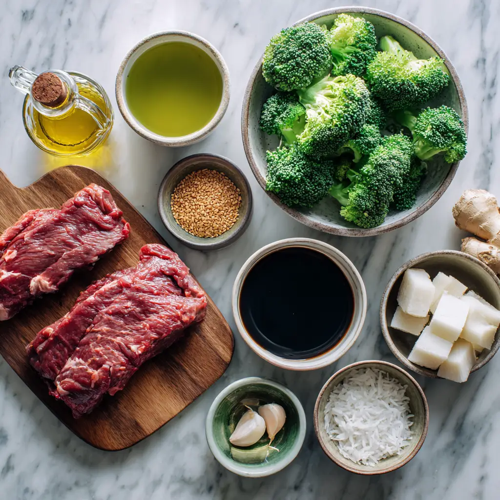Ingredients for Beef and Broccoli Healthy Recipe beef and broccoli healthy recipe ingredients