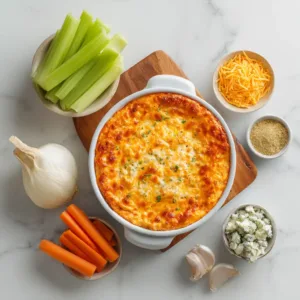 Healthy Buffalo Chicken Dip Recipe – Baked, Instant Pot, or Slow Cooker 2 Recipe card for healthy buffalo chicken dip recipe