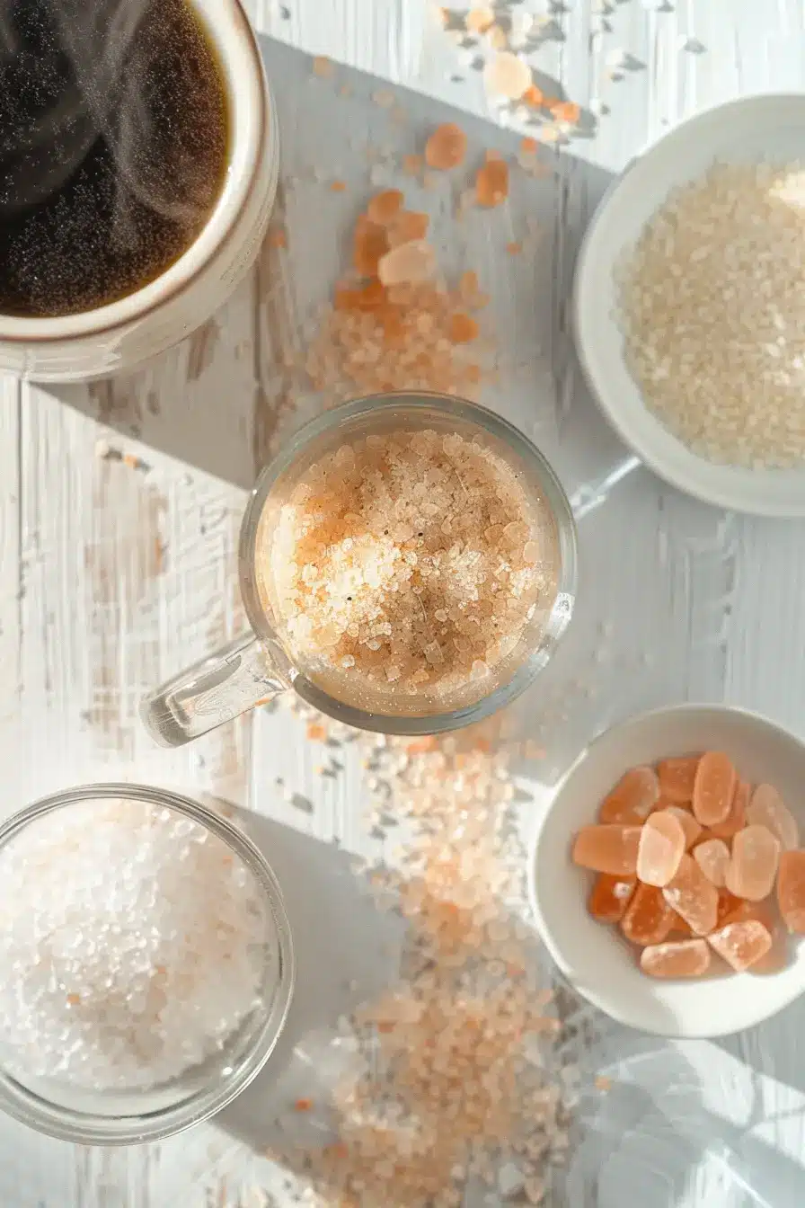 Pink Salt Gelatin Ingredients pink salt gelatin ingredients flat lay